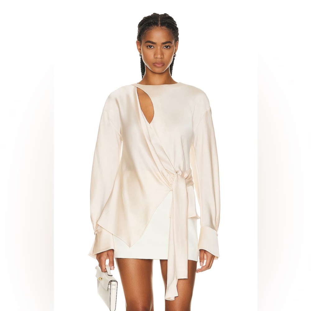 NWT SIMKHAI Raffaella Front Tie Top in Blush